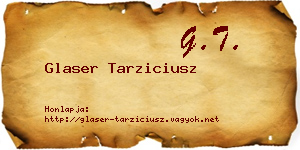 Glaser Tarziciusz névjegykártya